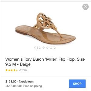 ISO USED TORY MILLER SANDALS IN NUDE. 8.5/9